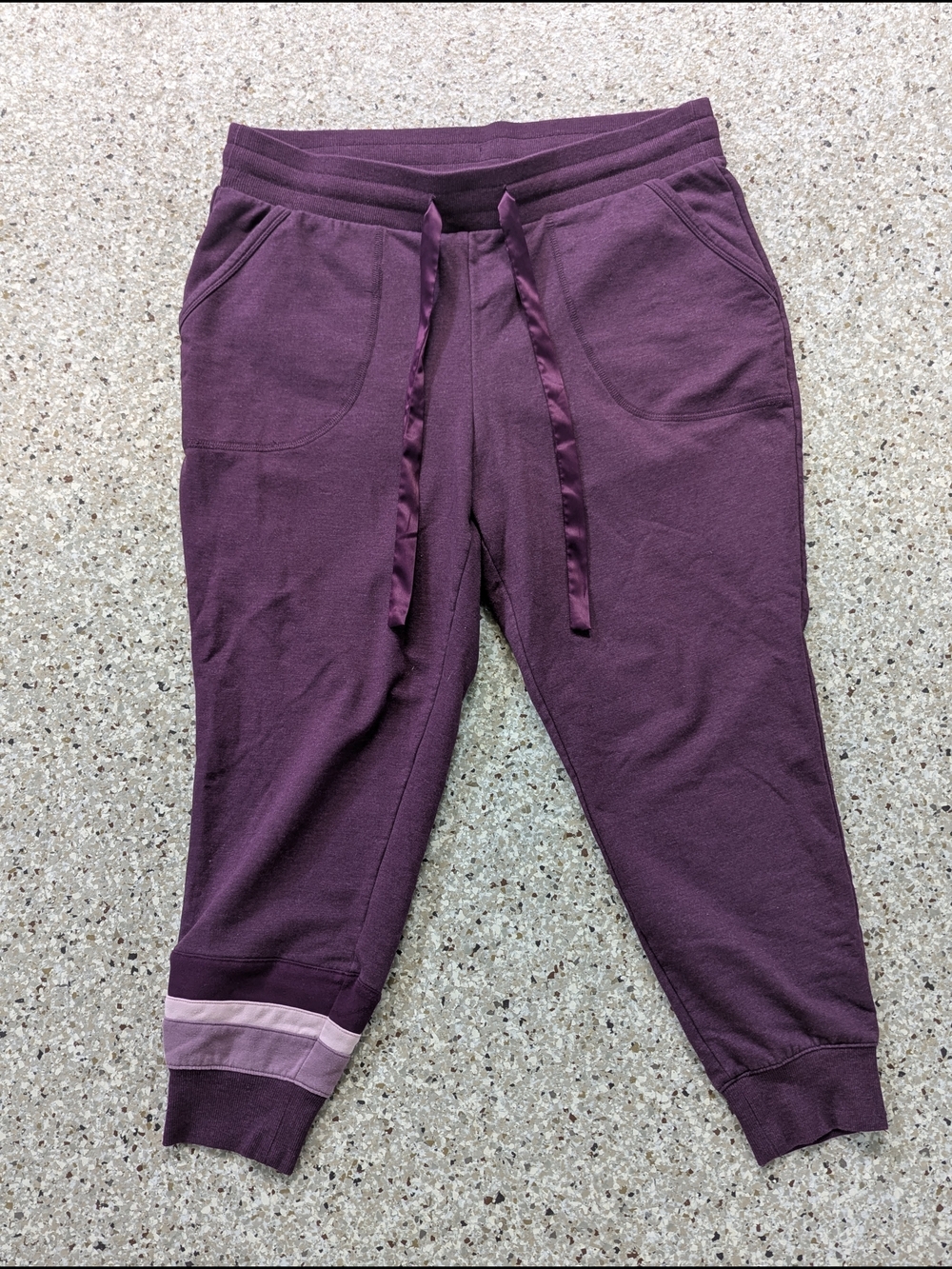 Torrid Jogger Sleep Pants Ankle Purple With Stripes Pockets Size 0 (Large)